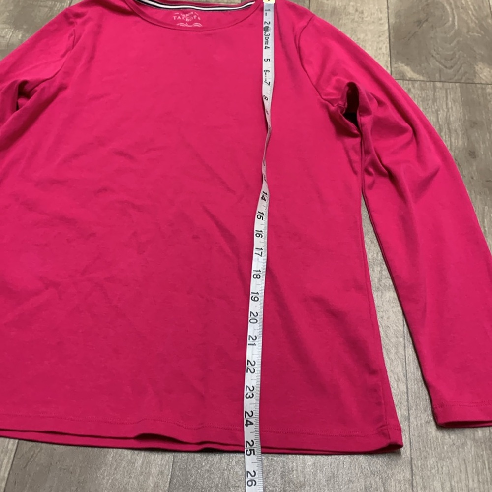 Womens Talbots Crewneck Cotton Barbie Pink Long Sleeve Shirt‎ - Picture 4 of 6